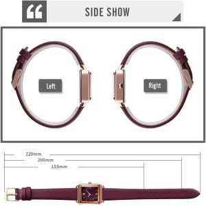 Women Quartz Watch Lady Stylish Dress Watch with Leather Strap - Image 3