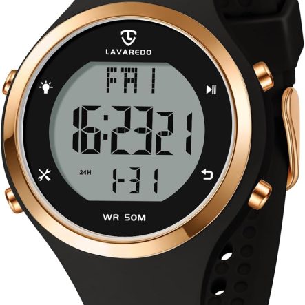 Digital Watch Womens Outdoor Sport with Alarm/Calendar/Stopwatch/Chronograph/Back Light, Gifts for Women