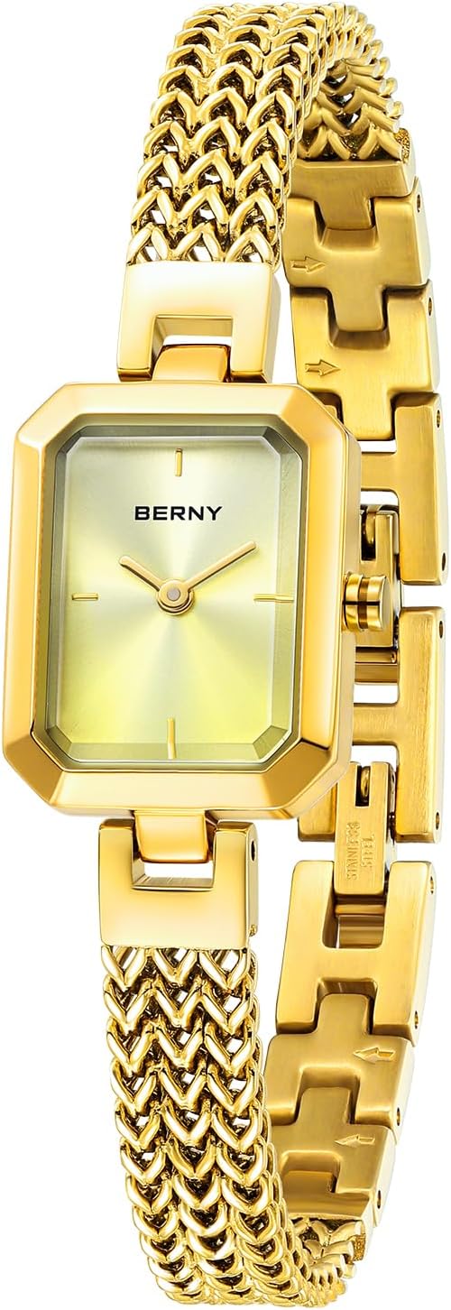 61N8HgMEzvL._AC_SL1500_.jpg Women Dainty Quartz Bracelet Watch Ladies Rectangle Mini Wrist Watches Small Fashion Waterproof All Stainless Steel Detachable Watch Band - Image 1