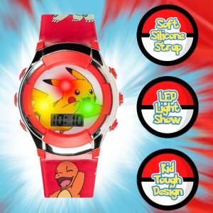 Accutime Kids Pokemon Pikachu Digital LCD Quartz Red Wrist Watch with Red Strap, Cool Inexpensive Gift & Party Favor for Boys, Girls, Adults All Ages (Model: POK4238AZ) - Image 3