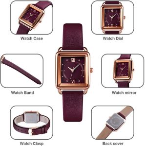 Women Quartz Watch Lady Stylish Dress Watch with Leather Strap - Image 6