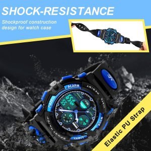 Kids Sports Watch Waterproof Boys Multi-Function Digital Wristwatch LED Alarm Stopwatch - Image 5
