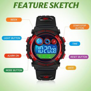 Digital Outdoor Sport Waterproof Watches Stopwatch Wristwatch - Image 3