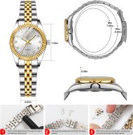Watches for Women,Stainless Steel Ladies Wrist Watches, Waterproof Analog Watch with Luminous, Dainty Dress Watch, Gifts for Women - Image 4