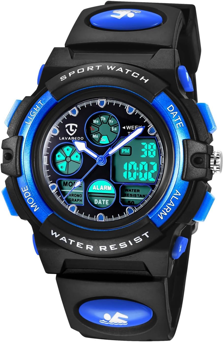 Waterproof Watch with Alarm Clock Stopwatch Wrist Watch