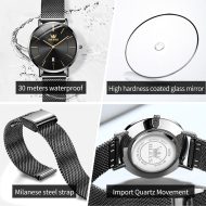 Women's Watch, 6.5mm Ultra-Thin Big Face Business Casual Ladies Watch, Japanese Quartz Female Dress Watch with Date Mesh Bracelet Waterproof - Image 5