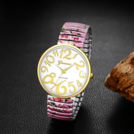Women's Easy Reader Watch: Printed Super Large Clear Number Stretch Wrist Watch Elastic Strap Watches for Women Waterproof Ladies Wristwatch - Image 4