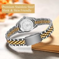 Watches for Women,Stainless Steel Ladies Wrist Watches, Waterproof Analog Watch with Luminous, Dainty Dress Watch, Gifts for Women - Image 5