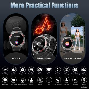 1.52-Inch Touch Screen  Smartwatch with Text and Call for Men and Women(Black) - Image 6