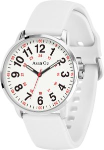 Professionals Students Women Men Waterproof Watch 24 Hour Time  Easy to Read Dial with Second Hand