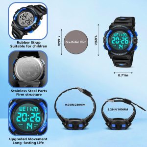 Digital Sport Outdoor Multifunctional Chronograph LED Waterproof Alarm Calendar Watch - Image 5