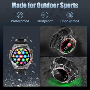 1.52-Inch Touch Screen  Smartwatch with Text and Call for Men and Women(Black) - Image 5