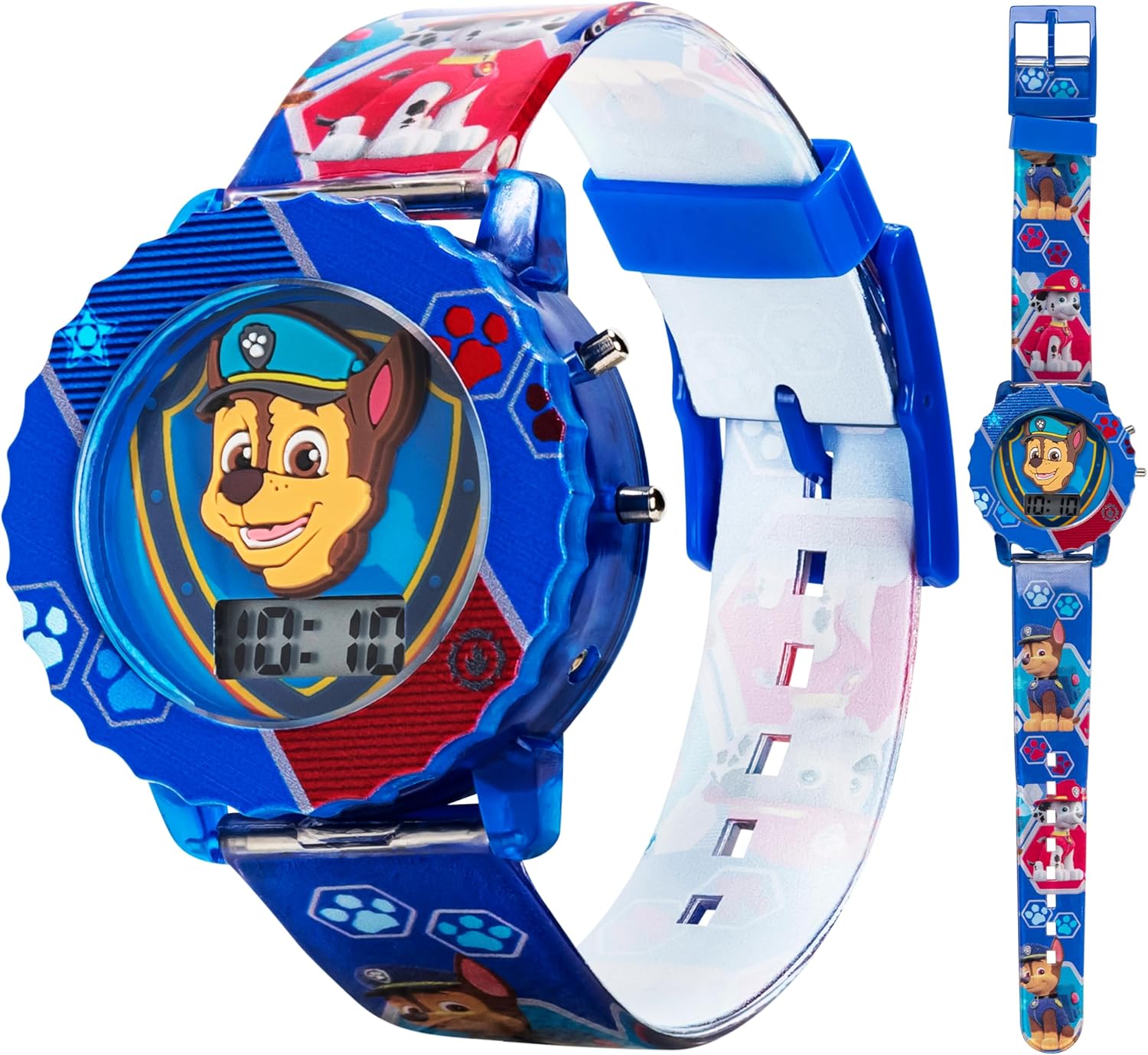 81nnKehdD0L._AC_SL1500_.jpg Accutime Paw Patrol Kids' Digital Watch with Blue Case, Comfortable Blue Strap, Easy to Buckle - Official 3D Character on the Dial, Safe for Children - Model: PAW4015 - Image 1